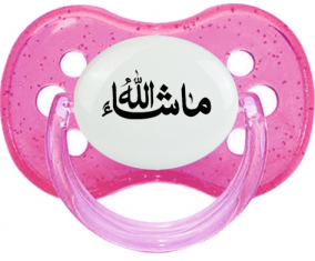 Mi sha allah en árabe: Punta de cereza tetina rosa de lentejuelas