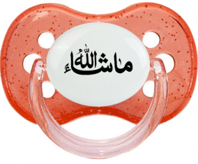 Mi sha allah en árabe: Punta de cereza tetina de lentejuelas rojas