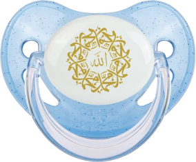 Allah - Mohamed en árabe: Punta fisiológica tetina de lentejuelas azules