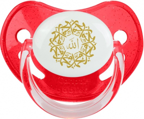 Allah - Mohamed en árabe: Punta fisiológica tetina de lentejuelas rojas