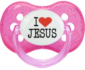 Me encanta Jesús: Punta de cereza tetina rosa de lentejuelas