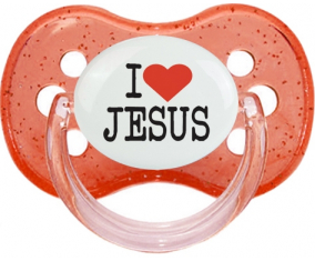 Me encanta Jesús: Punta de cereza tetina de lentejuelas rojas