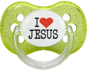 Me encanta Jesús: Punta de cereza tetina de lentejuelas verdes