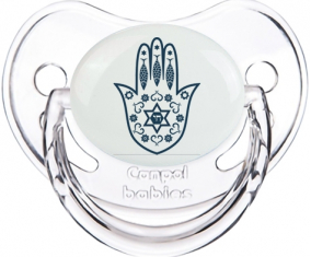 Judaísmo: Khamsa Fatman Hand: Punta fisiológica tetina clásica transparente