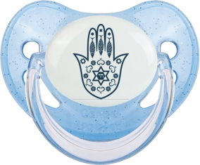 Judaísmo: Khamsa Fatman Hand: Punta fisiológica tetina de lentejuelas azules