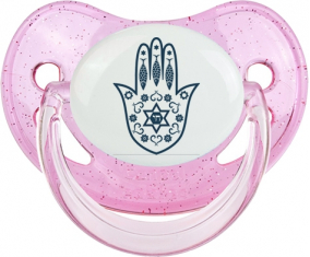 Judaísmo: Khamsa Fatman Hand: Punta fisiológica tetina rosada de lentejuelas