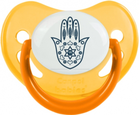 Judaísmo: Khamsa Fatman Hand: Punta fisiológica tetina amarilla fosforescente
