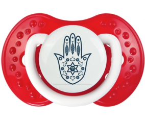 Judaísmo: Khamsa Fatman Hand: Clásico punta tetina blanco-rojo Lovi Dynamic