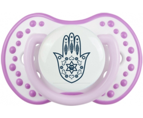 Judaísmo: Khamsa Fatman Hand: Classic White-Mauve Tetine tip Lovi Dynamic