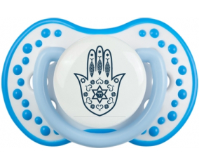 Judaísmo: Khamsa Fatman Hand: Punta tetina azul blanco fosforescente Lovi Dynamic