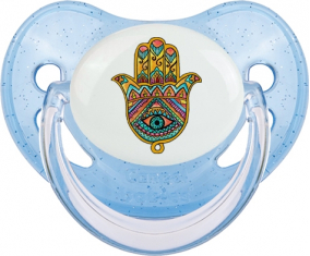 Judaísmo: Khamsa bad eye: Punta fisiológica tetina de lentejuelas azules