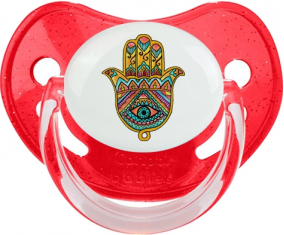 Judaísmo: Khamsa bad eye: Punta fisiológica tetina de lentejuelas rojas