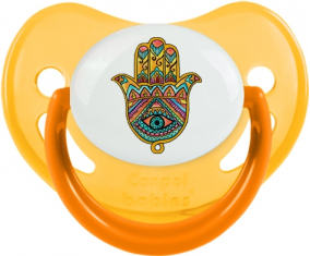 Judaísmo: Ojo maligno de Khamsa: Punta fisiológica tetina fosforescente amarilla
