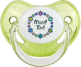 Mazel Tov design-1: Punta fisiológica tetina verde de lentejuelas