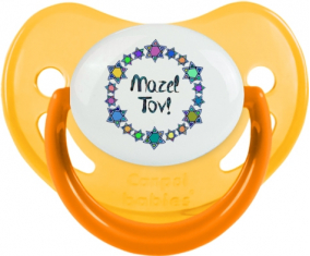 Mazel Tov design-1: Punta fisiológica tetina amarilla fosforescente
