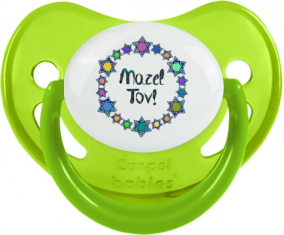 Mazel Tov design-1: Punta fisiológica tetina verde fosforescente