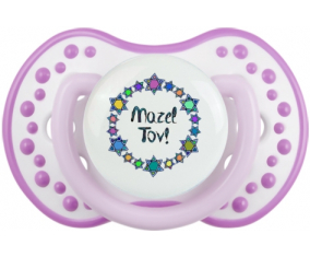 Mazel Tov design-1: Clásico punta tetina de color blanco-mauve Lovi Dynamic