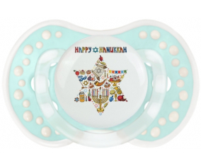 Judaísmo: Feliz diseño hanukkah-1: Retro-turquesa-laguna clásica tetina punta Lovi Dynamic