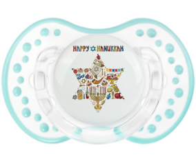 Judaísmo: Feliz diseño hanukkah-1: Retro-white-lagoon clásico Tetine tip Lovi Dynamic
