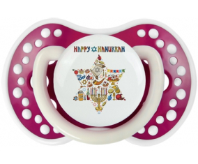 Judaísmo: Feliz diseño hanukkah-1: Punta de tetina fosforescente Fuchsia Lovi Dynamic