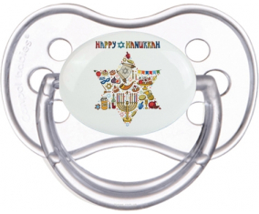 Judaísmo: Feliz hanukkah design-1: Punta anatómica tetina clásica transparente