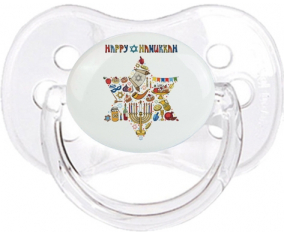 Judaísmo: Feliz hanukkah design-1: Punta de cereza tetina clásica transparente