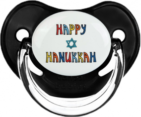 Judaísmo: Feliz hanukkah design-2: Classic Black Tetine fisiológico tip