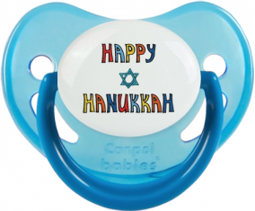 Judaísmo: Feliz hanukkah design-2: Punta fisiológica tetina fosforescente azul