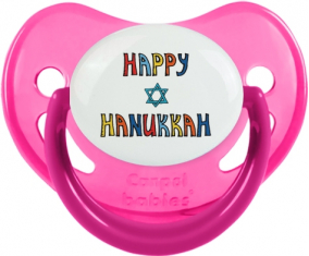 Judaísmo: Feliz hanukkah design-2: Punta fisiológica fosforescente rose tetina