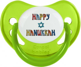 Judaísmo: Feliz hanukkah design-2: Phosphorescent Green Tetin fisiológico tip