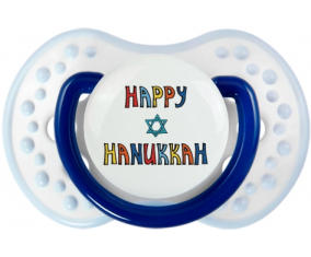 Judaísmo: Feliz diseño hanukkah-2: Punta tetina clásica azul marino-blanco Lovi Dynamic