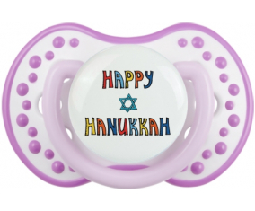 Judaísmo: Feliz diseño hanukkah-2: Clásico punta tetina blanquecino-malva Lovi Dynamic