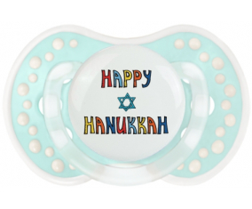 Judaísmo: Feliz diseño hanukkah-2: Retro-turquesa-laguna clásica tetina punta Lovi Dynamic