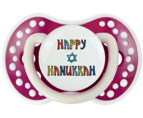 Judaísmo: Feliz diseño hanukkah-2: Punta de tetina fosforescente Fuchsia Lovi Dynamic
