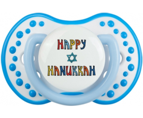 Judaísmo: Feliz diseño hanukkah-2: Punta tetina azul blanco fosforescente Lovi Dynamic