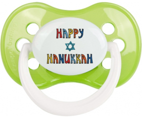 Judaísmo: Feliz hanukkah design-2: Classic Green Tetine punta anatómica