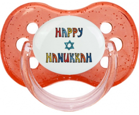 Judaísmo: Feliz hanukkah design-2: Punta de cereza tetina de lentejuelas rojas