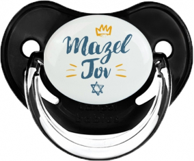 Judaísmo: mazel tov hebreo design-2: Classic Black Tetine fisiológico tip