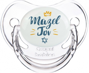 Judaísmo: mazel tov hebreo design-2: Punta fisiológica tetina clásica transparente
