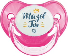 Judaísmo: mazel tov hebreo design-2: Classic Rose Tetine fisiológico tip