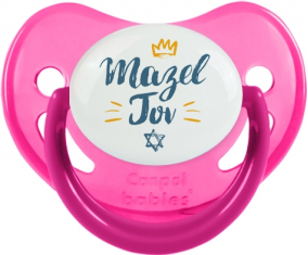 Judaísmo: mazel tov hebreo design-2: Punta fisiológica tetina fosforescente rosa