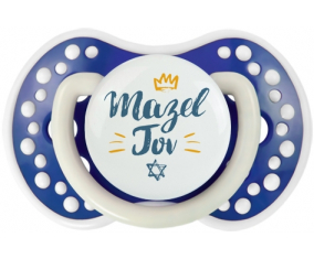 Judaísmo: mazel tov hebreo design-2: Punta tetina azul-marina fosforescente Lovi Dynamic