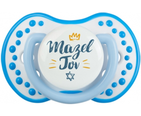Judaísmo: mazel tov hebreo design-2: Punta tetina azul blanco fosforescente Lovi Dynamic