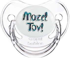 Judaísmo: mazel tov hebreo design-3: Punta fisiológica tetina clásica transparente