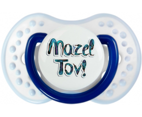 Judaísmo: mazel tov hebreo design-3: Punta tetina clásica azul marino-blanco Lovi Dynamic