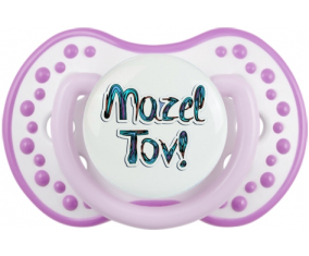 Judaísmo: mazel tov hebrew design-3: White-mauve classic Tetine tip Lovi Dynamic