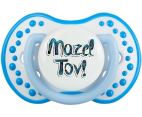 Judaísmo: mazel tov hebreo design-3: Punta tetina azul blanco fosforescente Lovi Dynamic