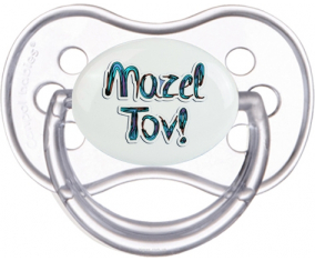 Judaísmo: mazel tov hebreo design-3: Punta anatómica tetina clásica transparente