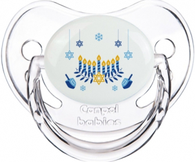 Judaísmo: Diseño hanukkah-2: Punta fisiológica tetina clásica transparente