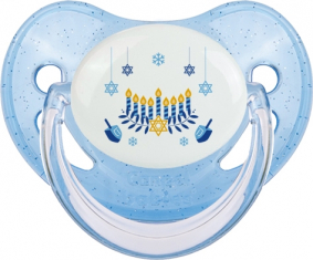Judaísmo: Diseño hanukkah-2: Punta fisiológica tetina de lentejuelas azules